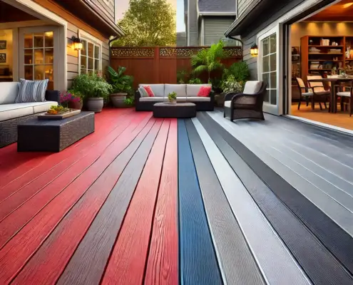 A side-by-side comparison of DeckRite vinyl decking and aluminum decking.