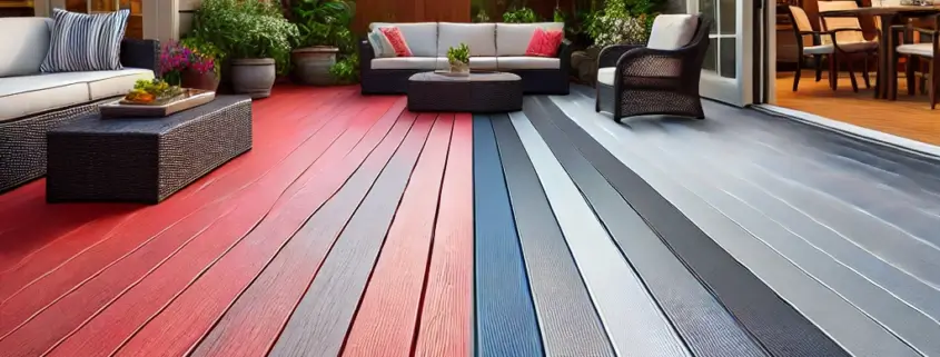 A side-by-side comparison of DeckRite vinyl decking and aluminum decking.