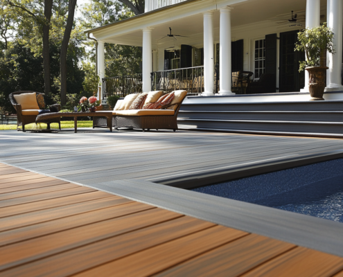 Comparison chart of PVC decking vs composite decking vs vinyl decking materials.