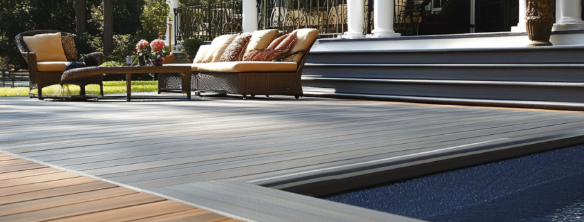 Comparison chart of PVC decking vs composite decking vs vinyl decking materials.