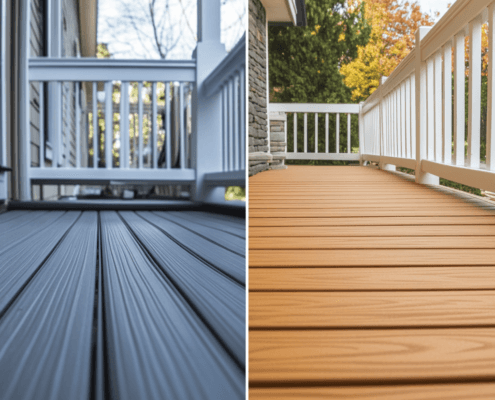 A side-by-side comparison of vinyl decking vs composite decking materials