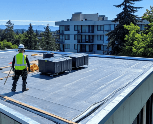 Professional flat roof installation by a leading flat roof company for commercial properties.