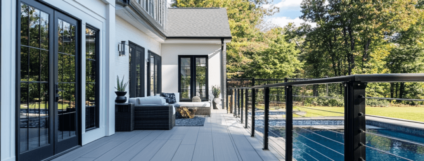 Durable and waterproof walkable PVC membrane for deck, ideal for Canadian outdoor spaces.