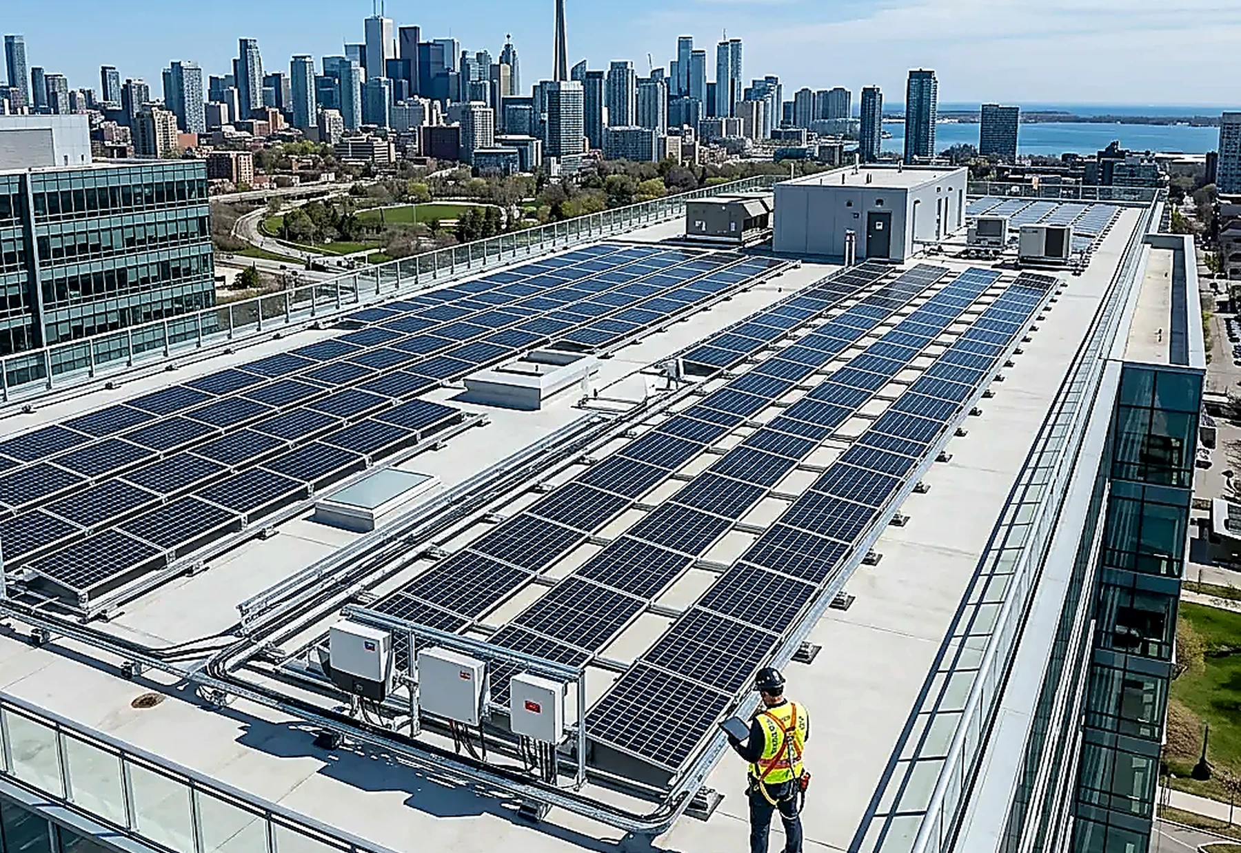 Commercial rooftop solar installation