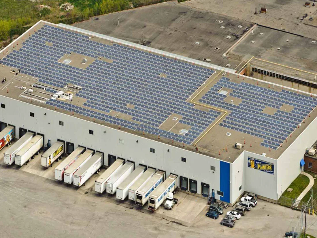 Industrial Warehouse Commercial Solar at a commercial property in Ontario