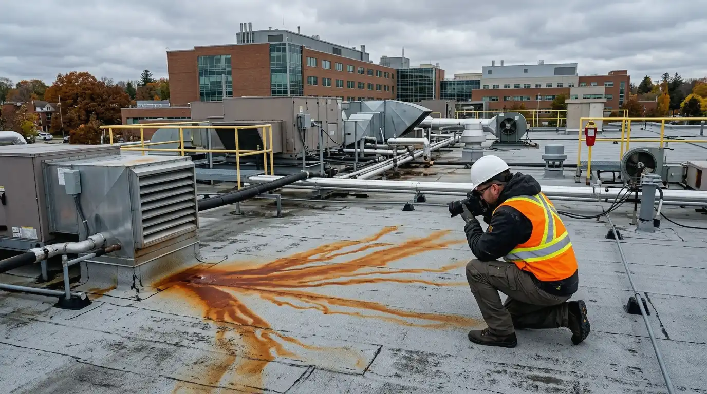 Representative commercial roof assessment detail for Barrie