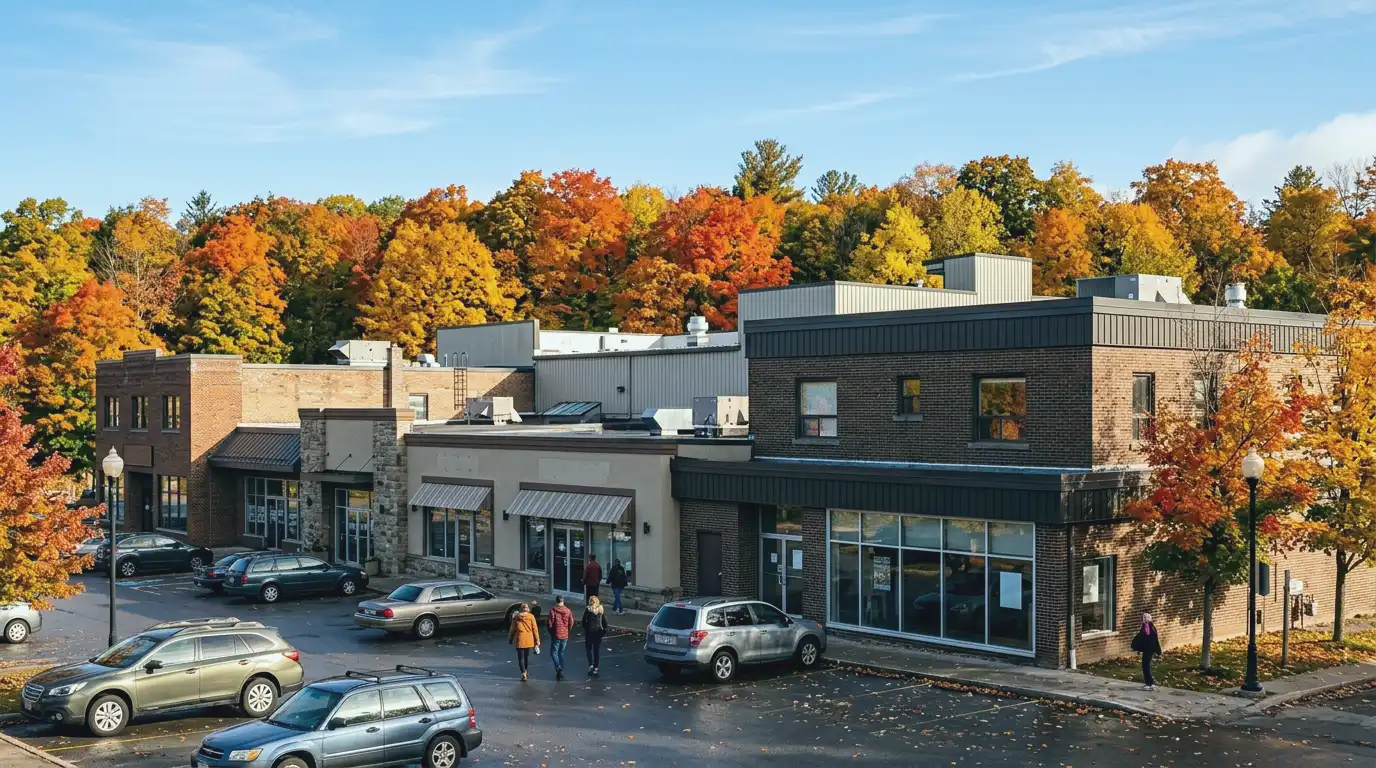 Bracebridge commercial roofing - representative low-slope rooftop view