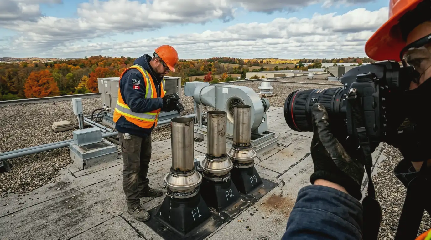 Representative commercial roof assessment detail for Brant