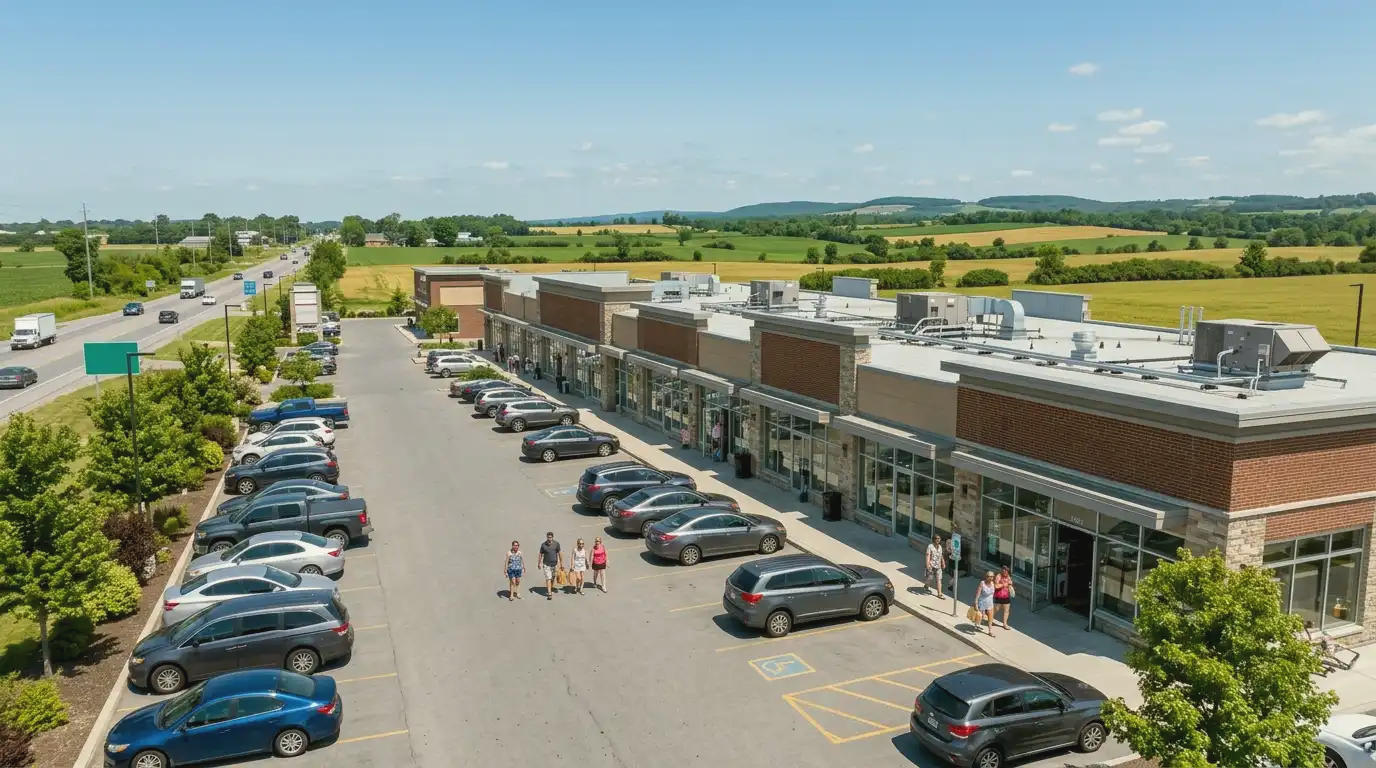 Brighton commercial roofing - representative low-slope rooftop view