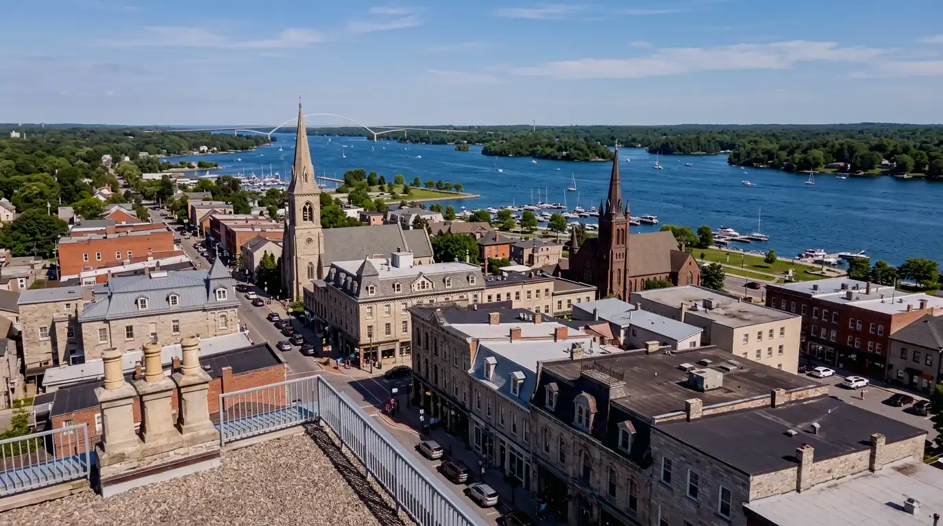 Representative commercial roofscape view for Brockville