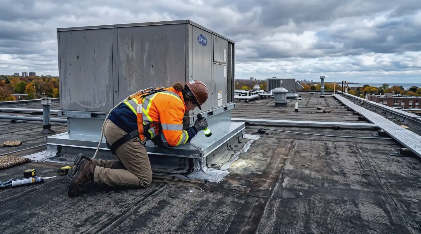 Representative commercial roof assessment detail for Burlington