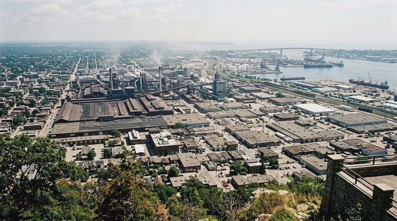 Representative commercial roofscape view for Hamilton