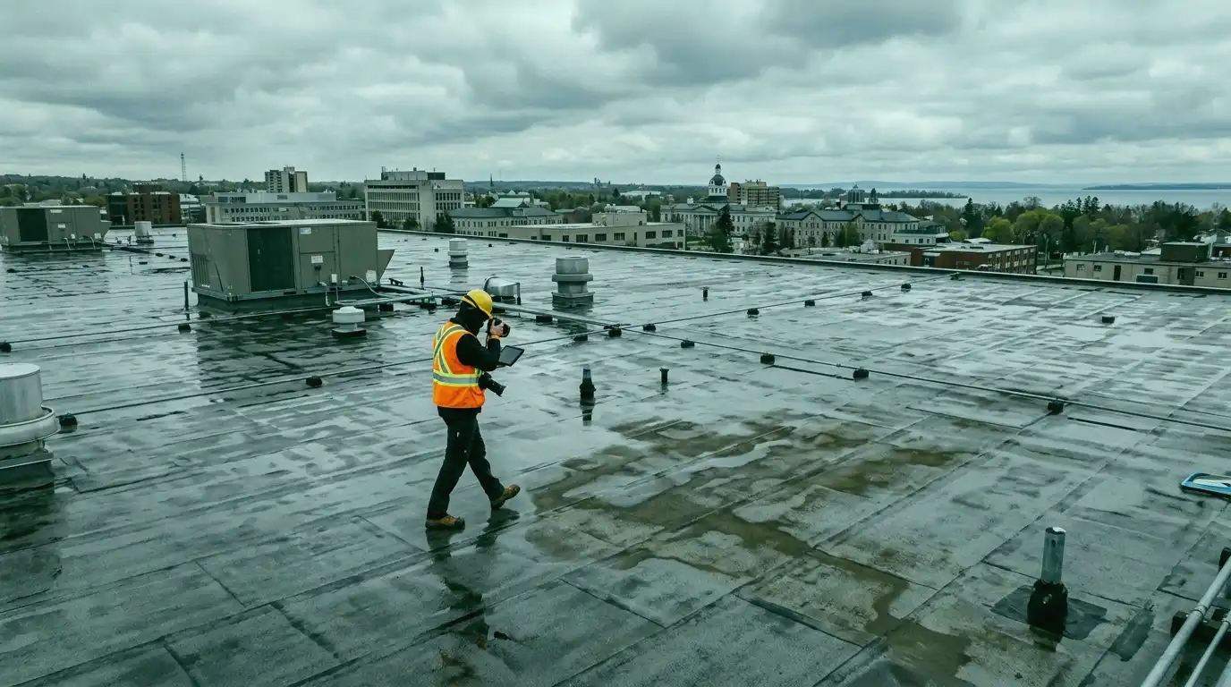 Representative commercial roof assessment detail for Kingston