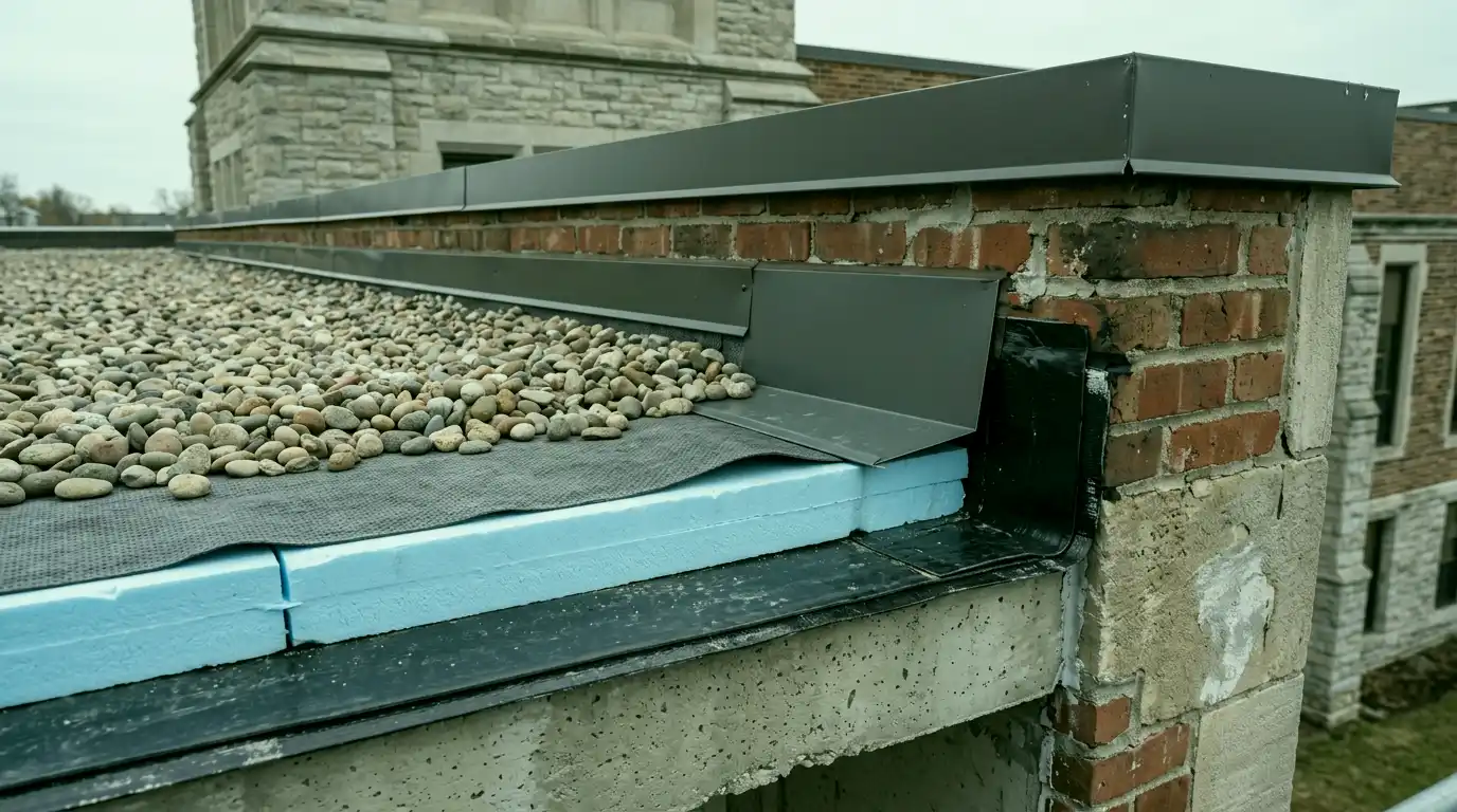 Representative commercial roof system detail for Kingston