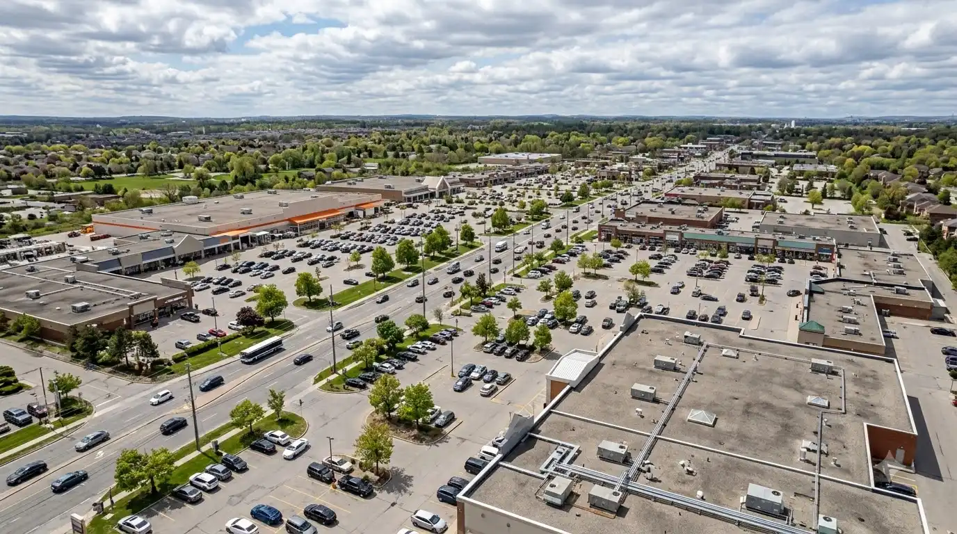 Representative commercial roofscape view for Newmarket