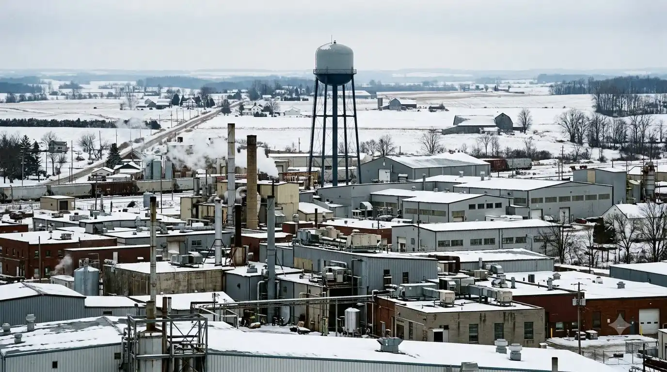 Representative commercial roofscape view for Tillsonburg