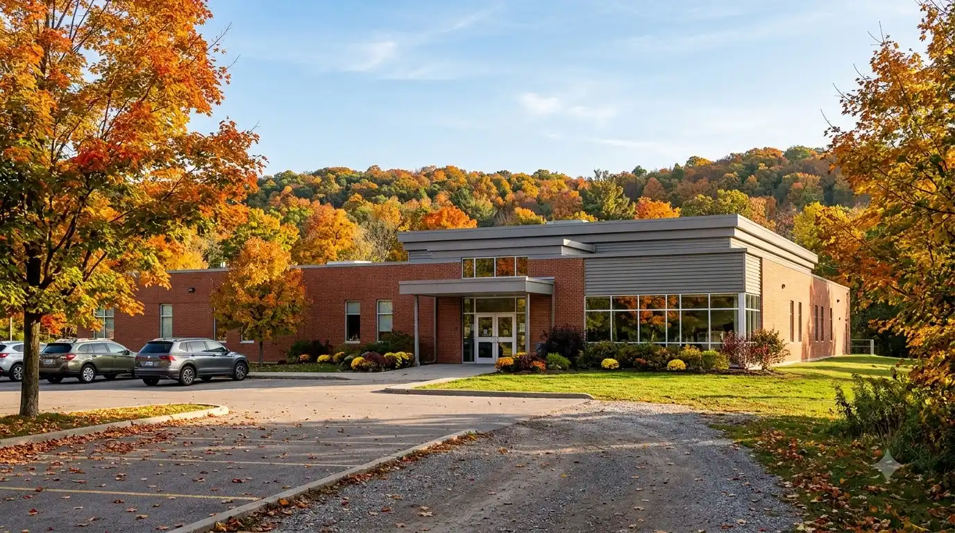 Uxbridge commercial roofing - representative low-slope rooftop view