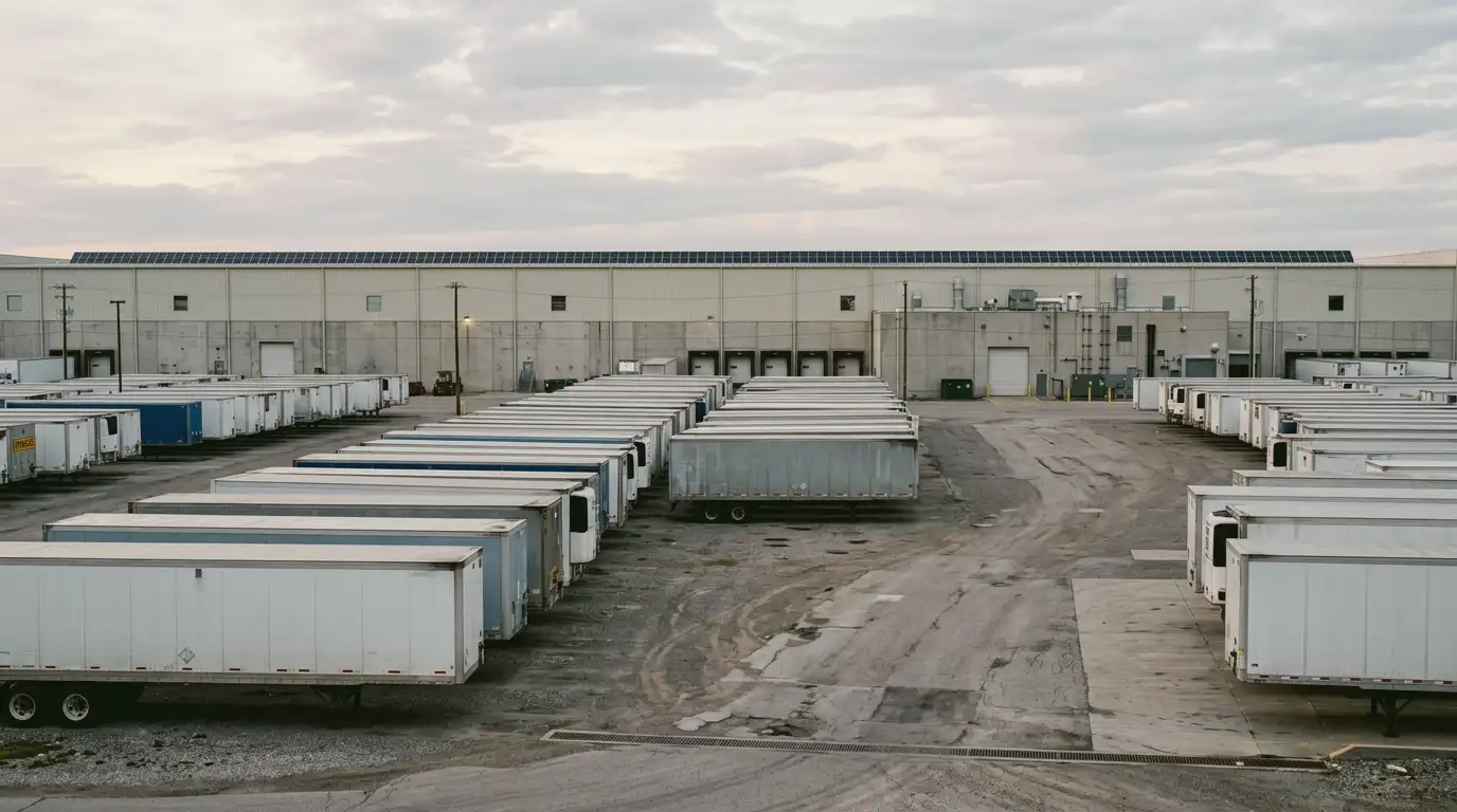 Brampton commercial solar truck yard roofline
