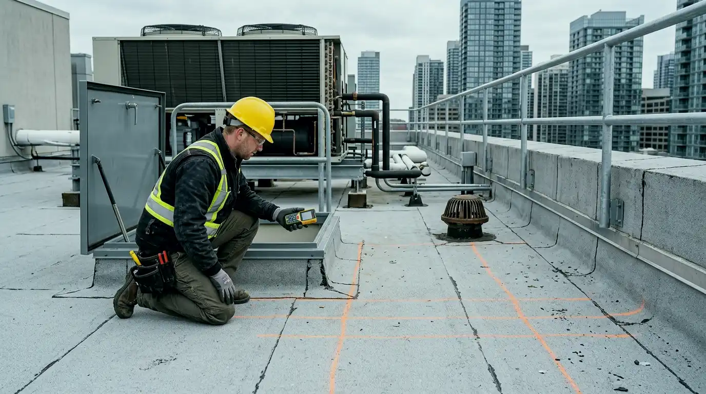 Roof measurements for commercial solar feasibility
