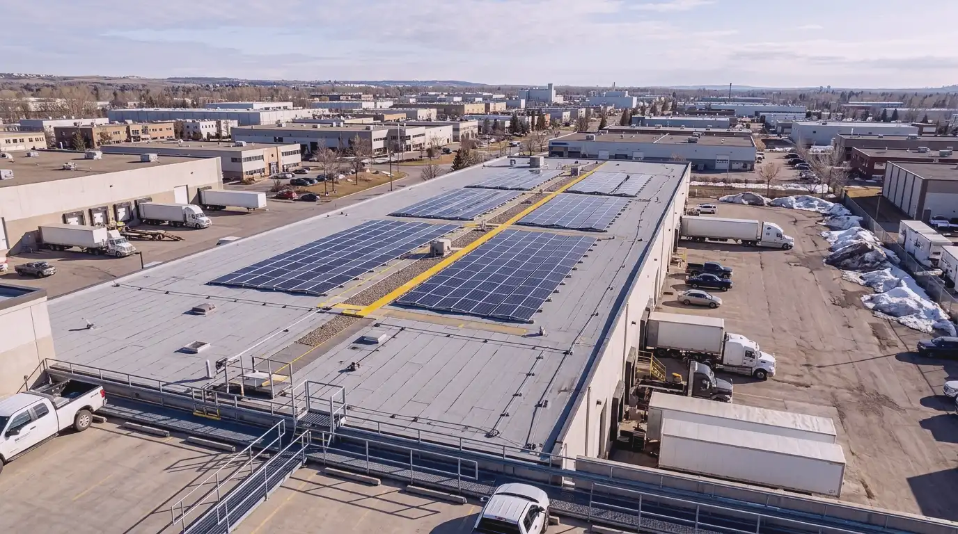 Commercial rooftop solar installation