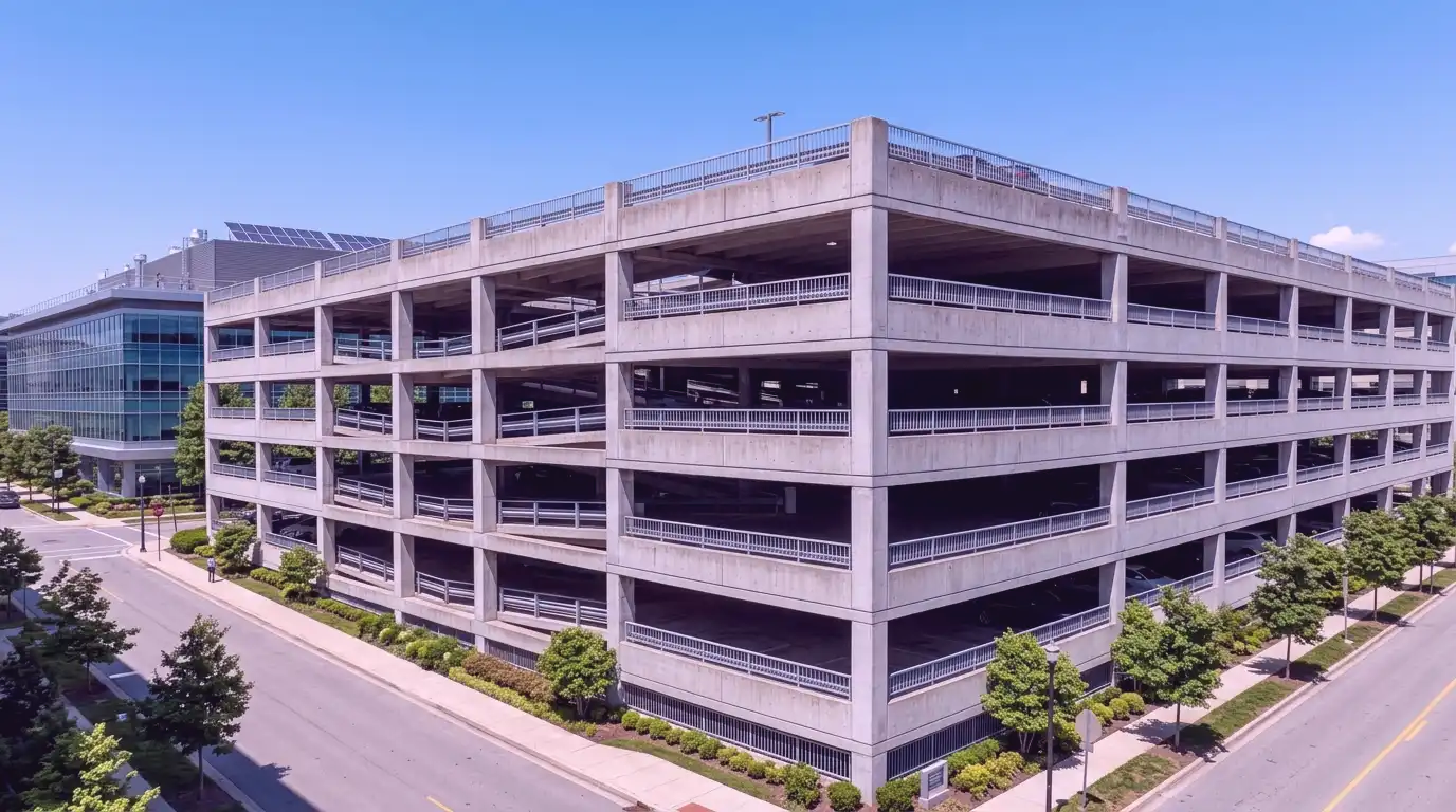 Commercial rooftop solar array on a flat-roofed Kitchener-Waterloo building